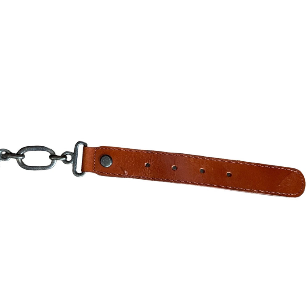 Doncaster Tan Luxury Western Utility Equestrian Metal Chain Link Belt - Picture 5 of 8